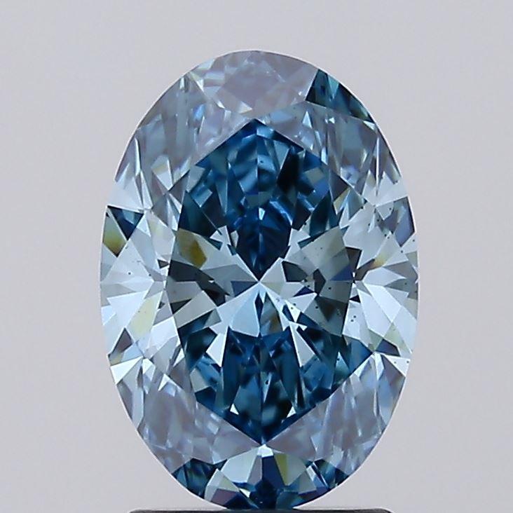 2.02 Ct. Fancy Vivid Blue Oval Lab Grown Diamond