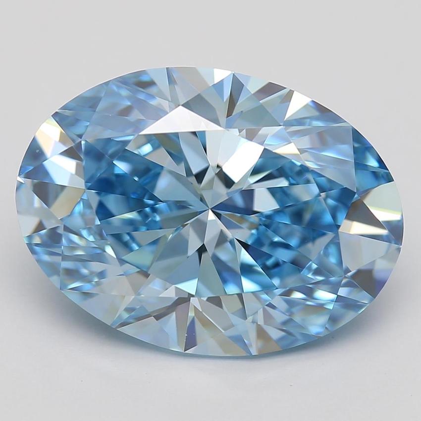3.37 Ct. Fancy Vivid Blue Oval Lab Grown Diamond