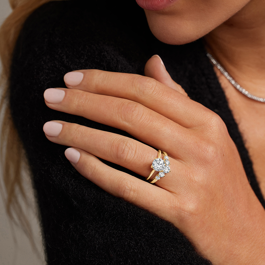 18K Yellow Gold Elodie Cathedral Solitaire Ring