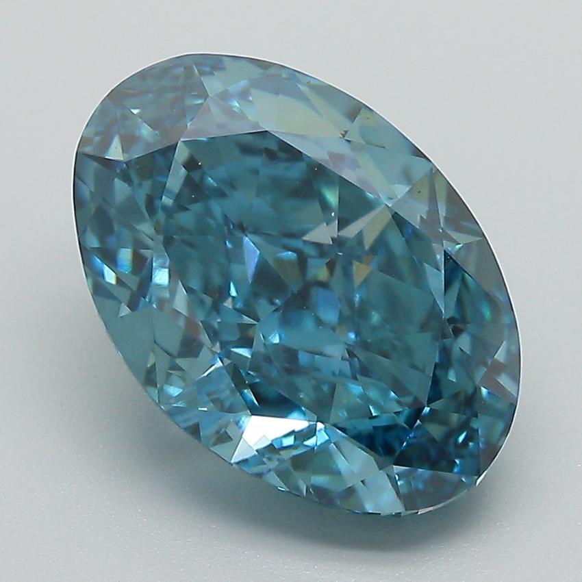 4.91 Ct. Fancy Vivid Blue Oval Lab Grown Diamond