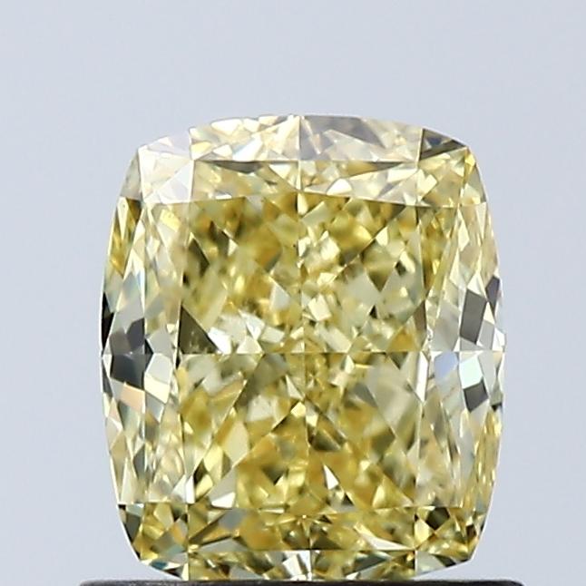 1.07 Ct. Fancy Vivid Yellow Cushion Lab Grown Diamond