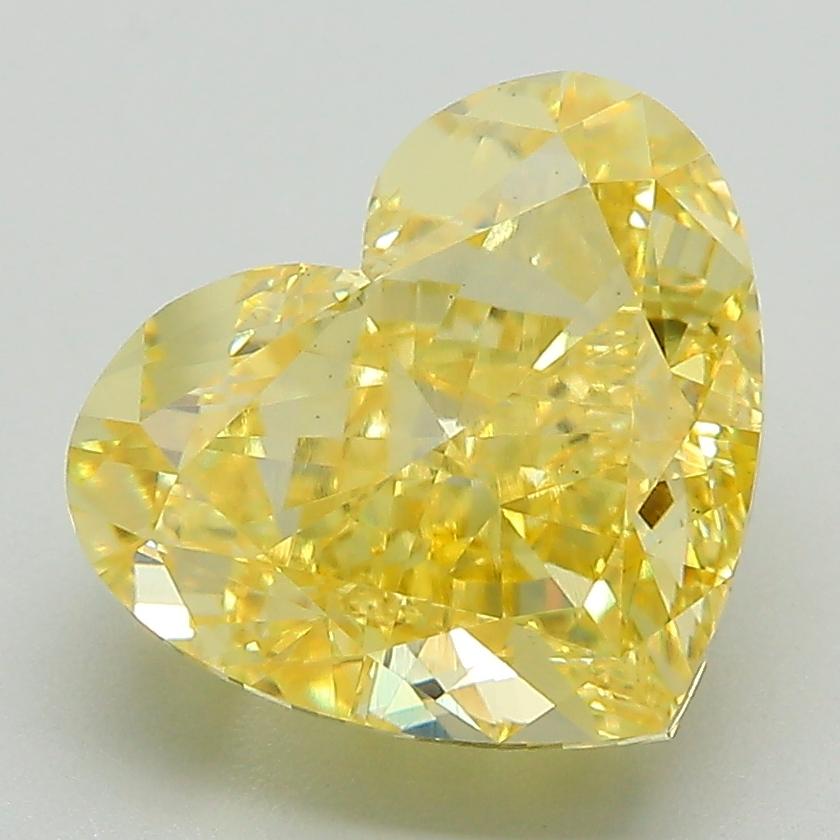 4.52 Ct. Fancy Vivid Yellow Heart Lab Grown Diamond