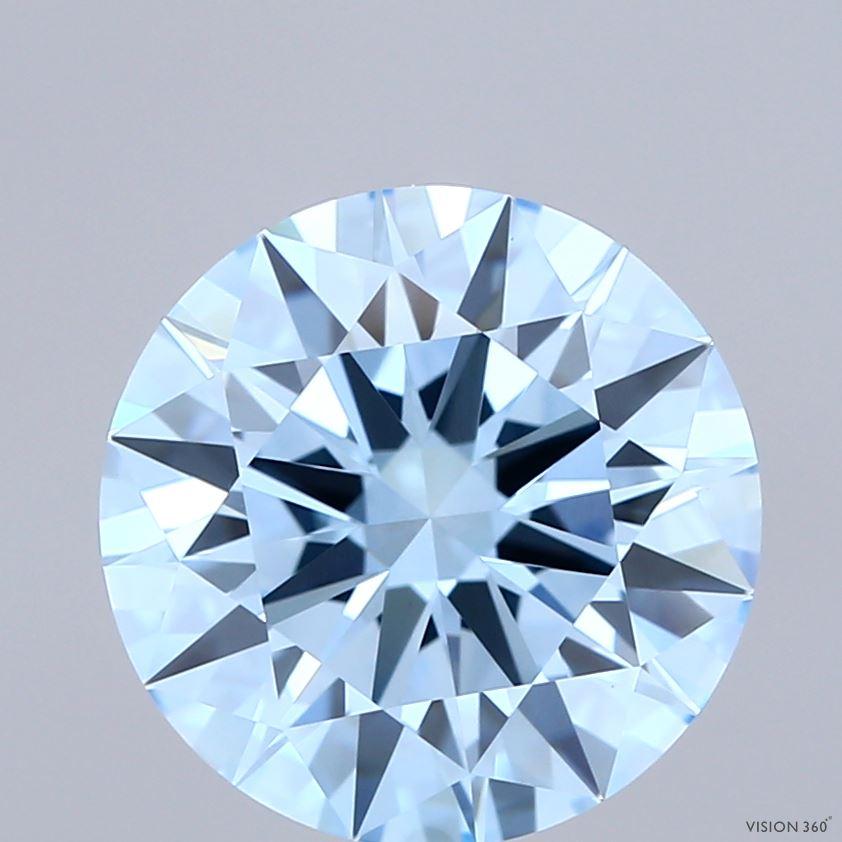 4.01 Ct. Fancy Vivid Blue Round Lab Grown Diamond
