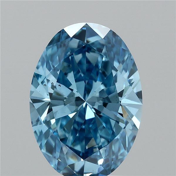 1.82 Ct. Fancy Vivid Blue Oval Lab Grown Diamond