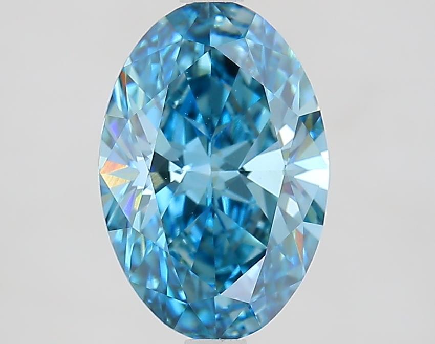 2.71 Ct. Fancy Vivid Blue Oval Lab Grown Diamond