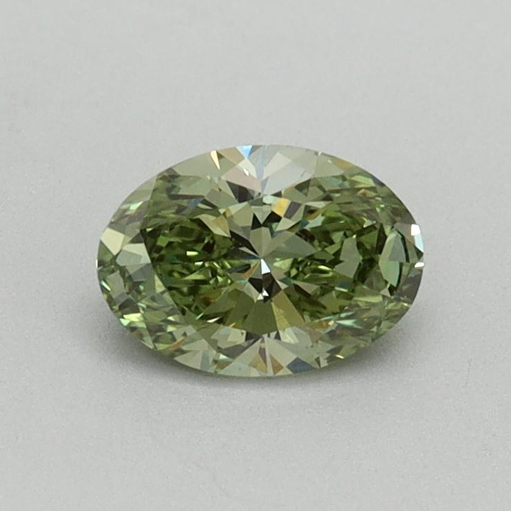 0.52 Ct. Fancy Vivid Green Oval Lab Grown Diamond