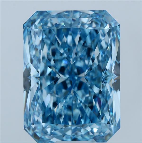22.66 Ct. Fancy Vivid Blue Radiant Lab Grown Diamond