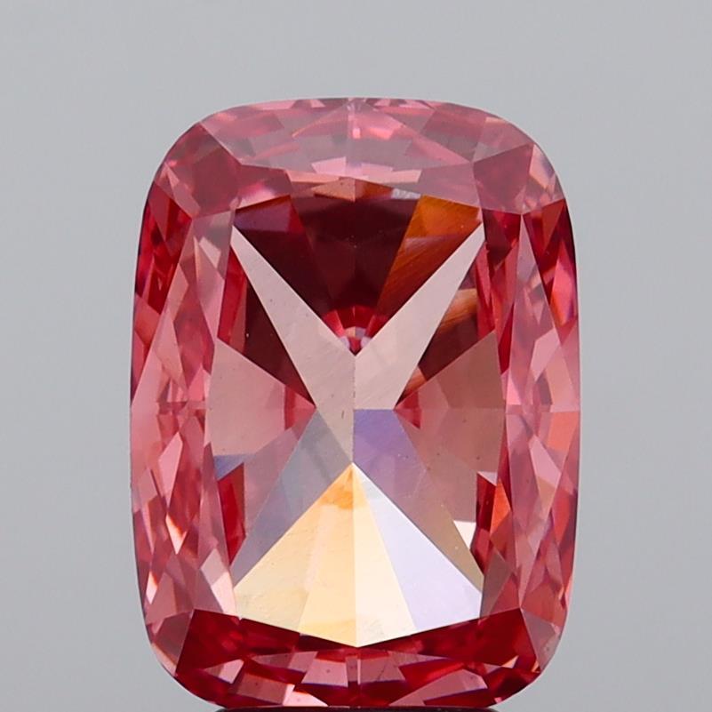 5.15 Ct. Fancy Vivid  Pink Cushion Lab Grown Diamond