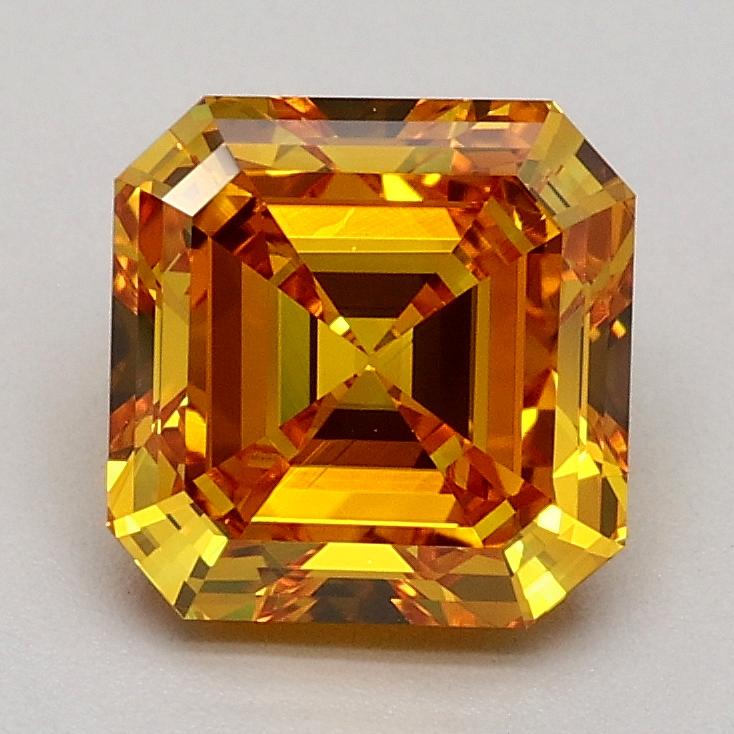 1.45 Ct. Fancy Vivid Orange Asscher Lab Grown Diamond