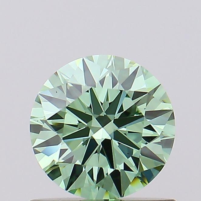 0.72 Ct. Fancy Vivid Green Round Lab Grown Diamond