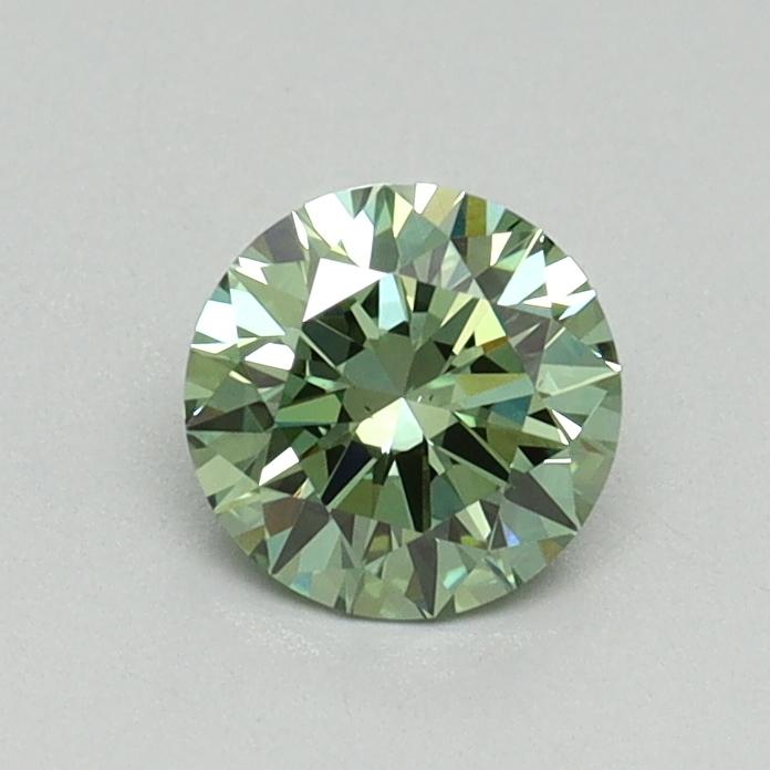 0.57 Ct. Fancy Vivid Green Round Lab Grown Diamond