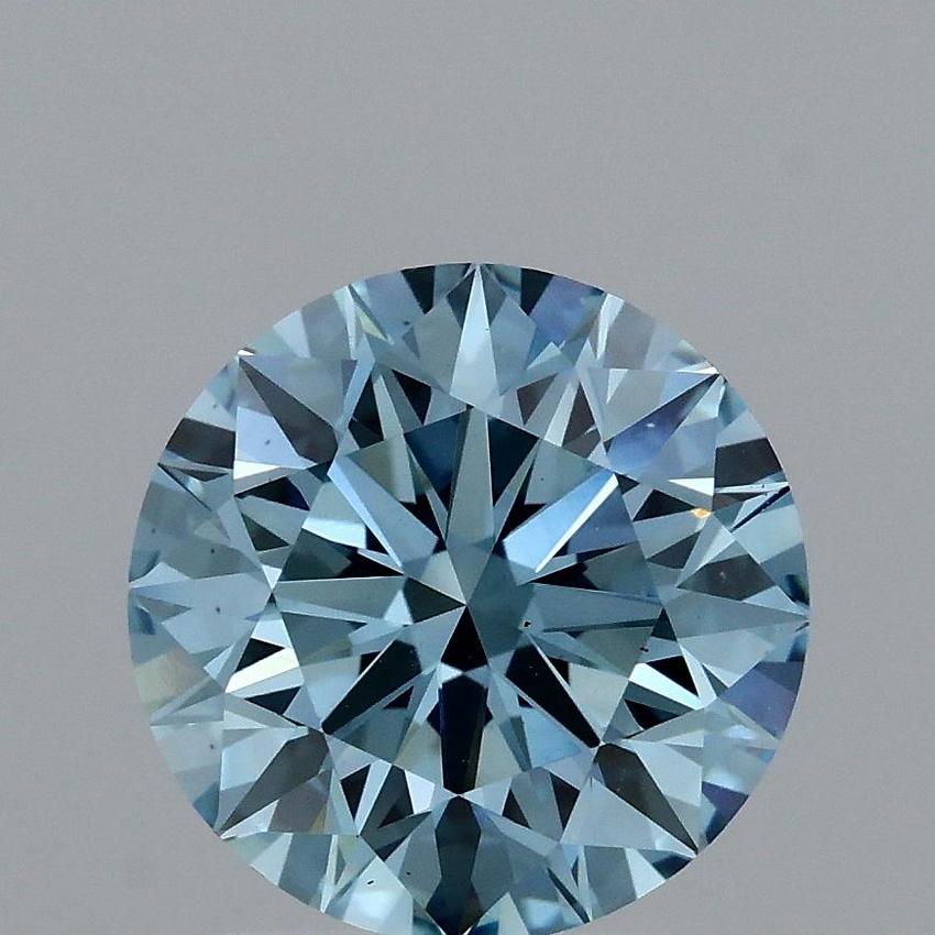 2.17 Ct. Fancy Vivid Blue Round Lab Grown Diamond