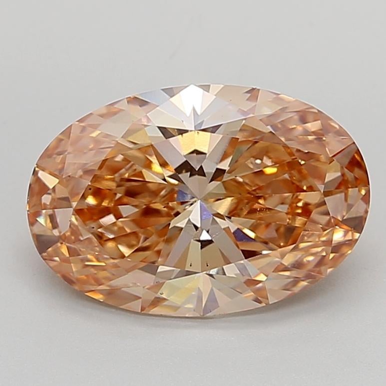 4.01 Ct. Fancy Vivid Brownish Orange Oval Lab Grown Diamond