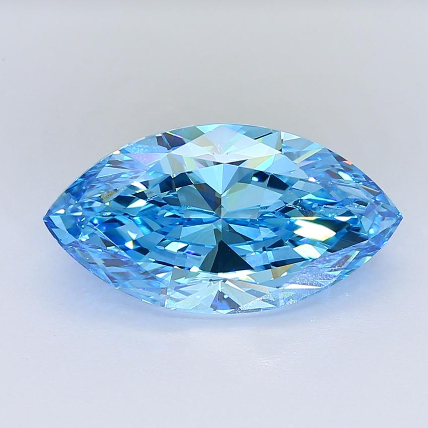 9.02 Ct. Fancy Vivid Blue Marquise Lab Grown Diamond