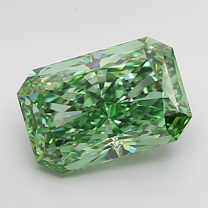4.03 Ct. Fancy Vivid Green Radiant Lab Grown Diamond