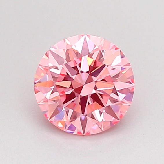 0.73 Ct. Fancy Vivid Pink Round Lab Grown Diamond
