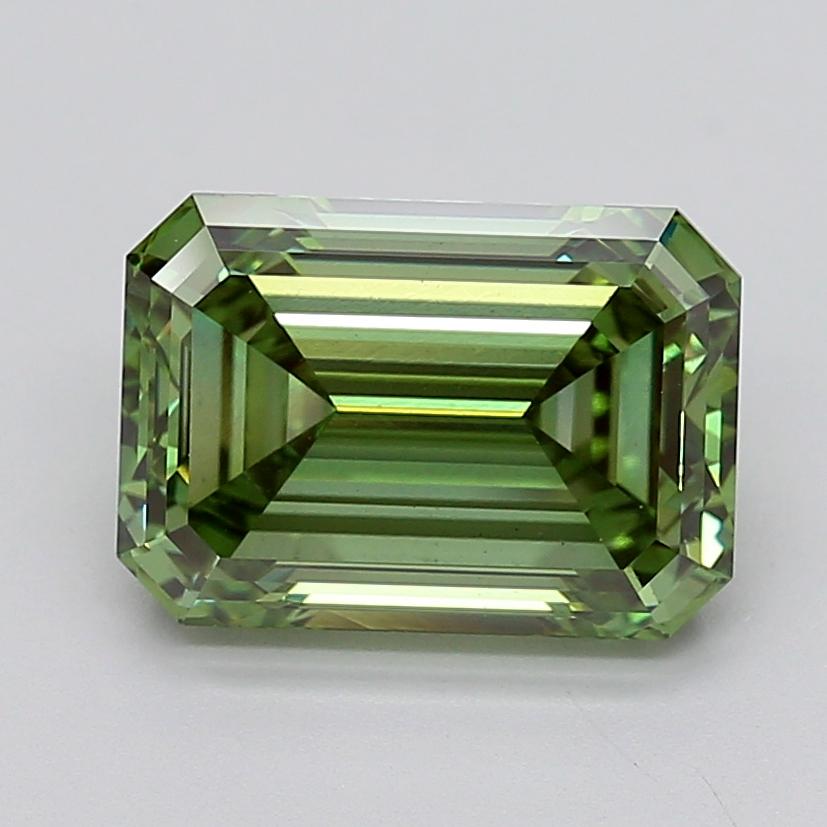 5.05 Ct. Fancy Vivid  Green Emerald Lab Grown Diamond