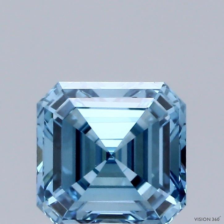 1.01 Ct. Fancy Vivid Blue Asscher Lab Grown Diamond