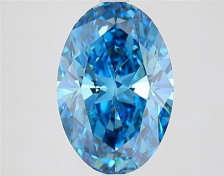 3.30 Ct. Fancy Vivid  Blue Oval Lab Grown Diamond