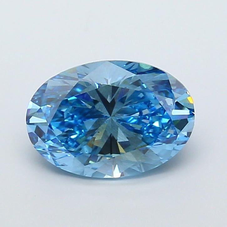 3.53 Ct. Fancy Vivid Blue Oval Lab Grown Diamond