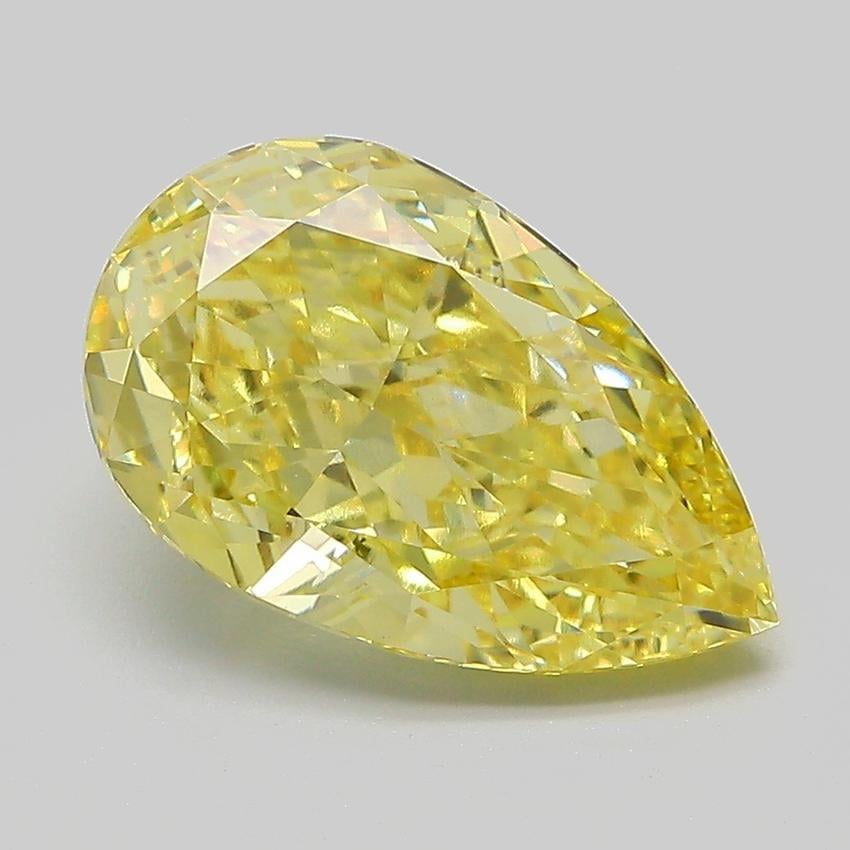 4.02 Ct. Fancy Intense  Yellow Pear Lab Grown Diamond