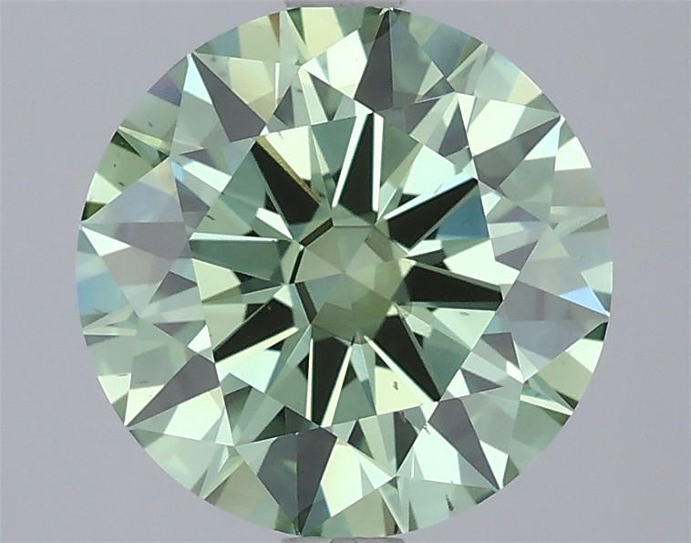 3.01 Ct. Fancy Vivid Green Round Lab Grown Diamond