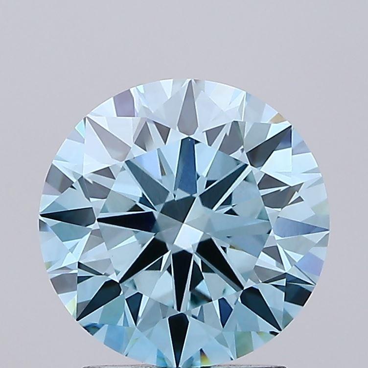 2.10 Ct. Fancy Intense Blue Round Lab Grown Diamond