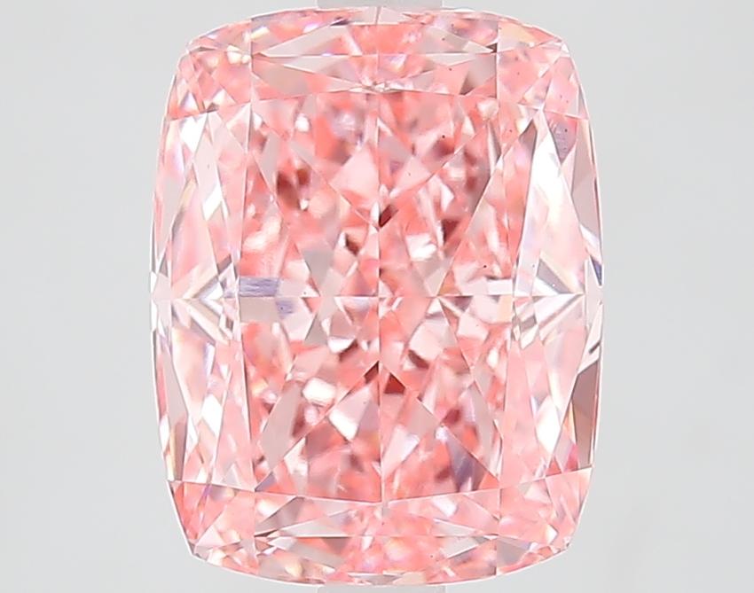 3.86 Ct. Fancy Vivid Pink Cushion Lab Grown Diamond