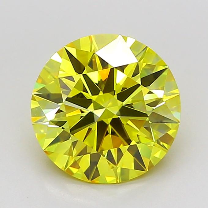 2.21 Ct. Fancy Vivid Yellow Round Lab Grown Diamond