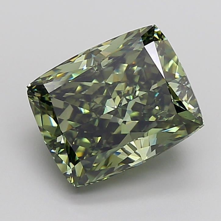 7.53 Ct. Fancy Intense Green Cushion Lab Grown Diamond