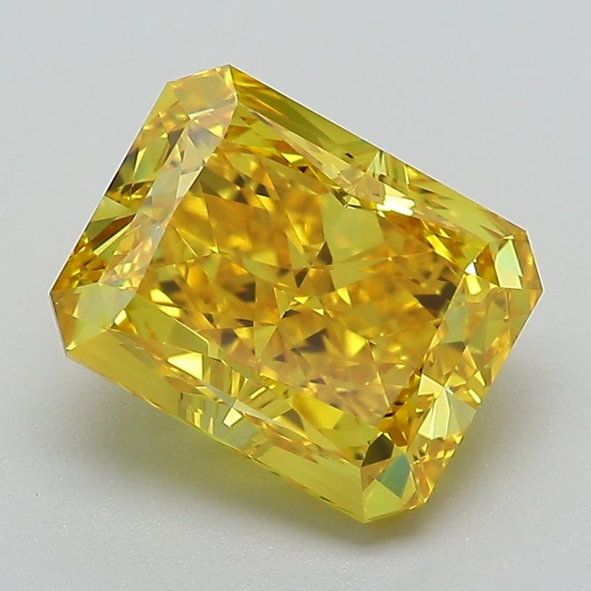 3.35 Ct. Fancy Vivid Yellow Radiant Lab Grown Diamond
