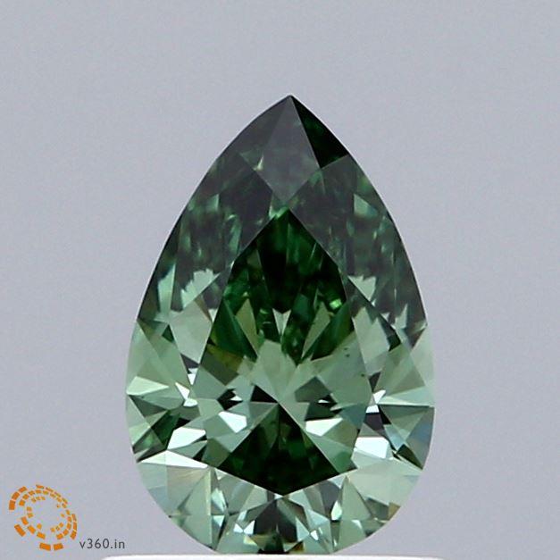 0.81 Ct. Fancy Vivid Green Pear Lab Grown Diamond