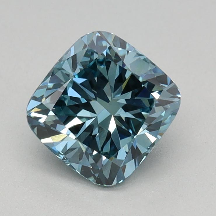 0.77 Ct. Fancy Vivid Blue Cushion Lab Grown Diamond