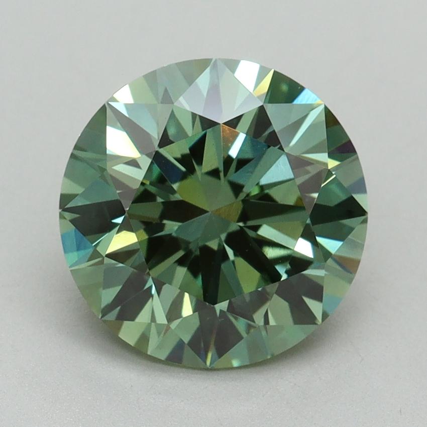 3.05 Ct. Fancy Vivid Green Round Lab Grown Diamond