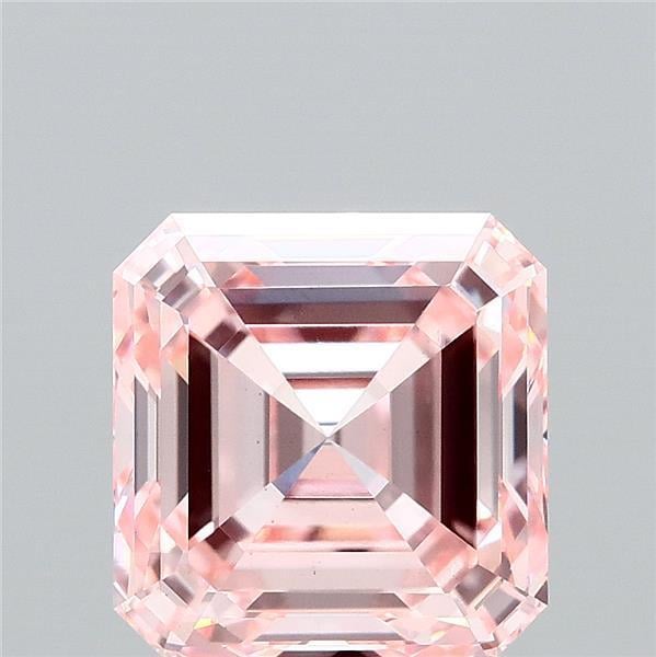 3.23 Ct. Fancy Intense Pink Asscher Lab Grown Diamond
