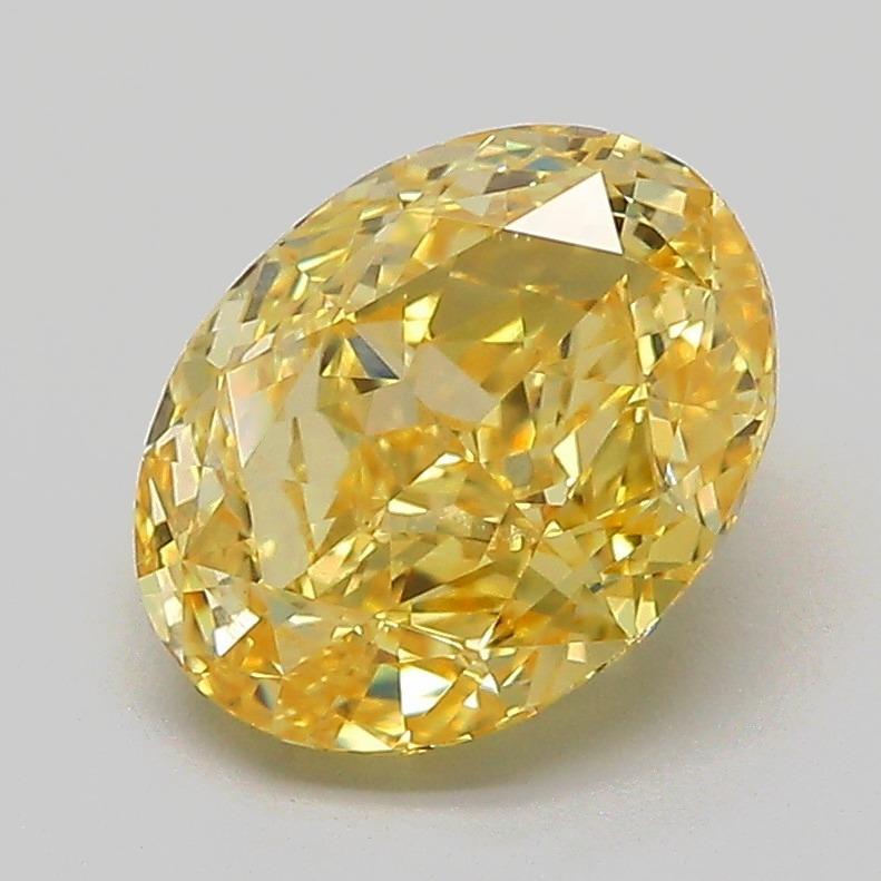 2.18 Ct. Fancy Intense Yellow Oval Lab Grown Diamond