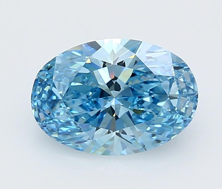 2.03 Ct. Fancy Vivid  Blue Oval Lab Grown Diamond
