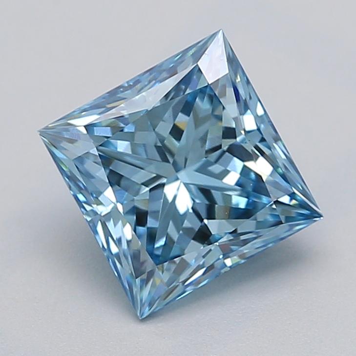 1.32 Ct. Fancy Vivid  Blue Princess Lab Grown Diamond