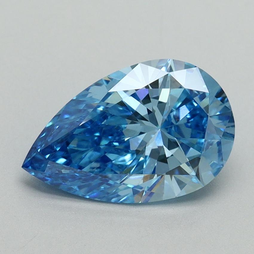 1.62 Ct. Fancy Vivid Blue Pear Lab Grown Diamond