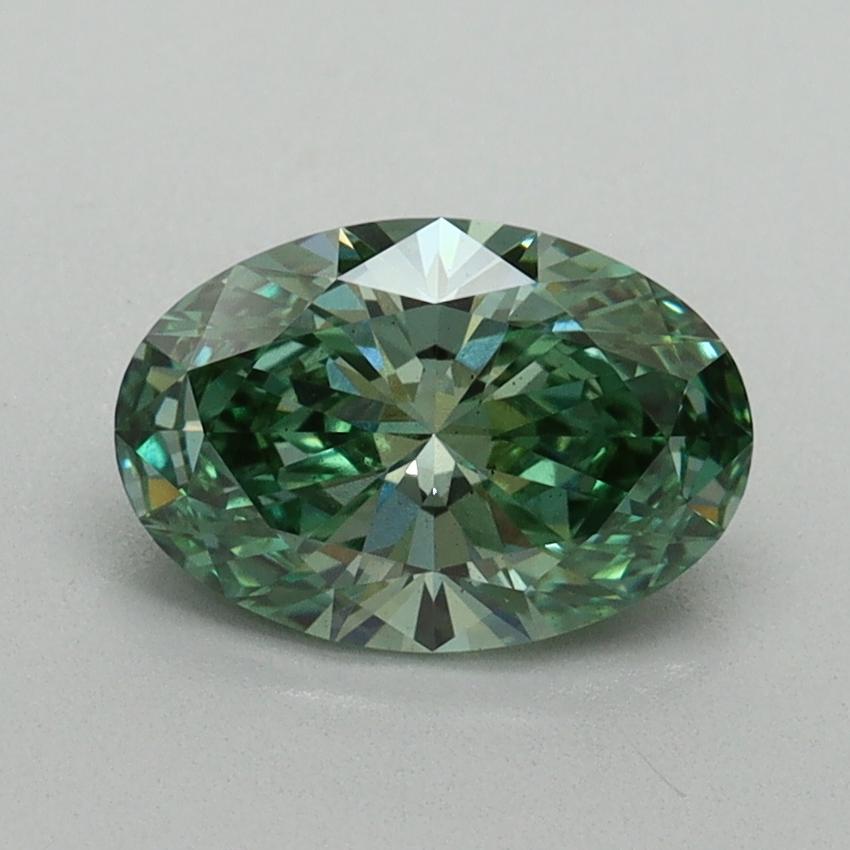 1.17 Ct. Fancy Vivid Green Oval Lab Grown Diamond