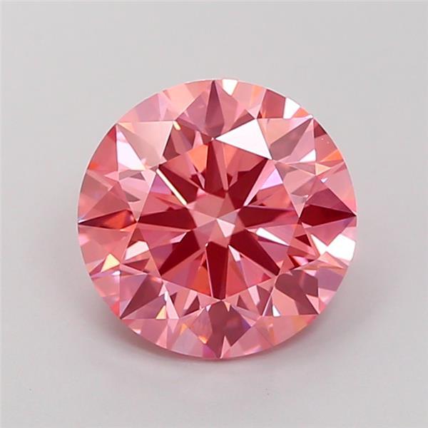 3.23 Ct. Fancy Vivid  Pink Round Lab Grown Diamond