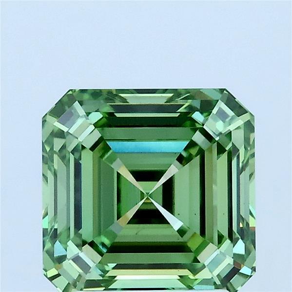 2.02 Ct. Fancy Vivid Green Asscher Lab Grown Diamond