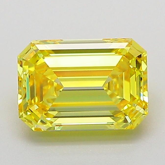 1.31 Ct. Fancy Vivid  Yellow Emerald Lab Grown Diamond