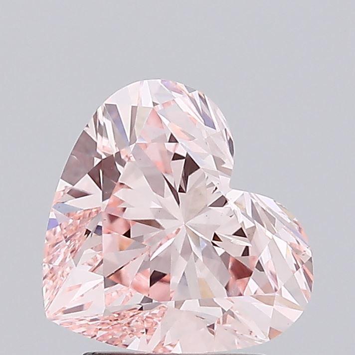 2.58 Ct. Fancy Intense Pink Heart Lab Grown Diamond