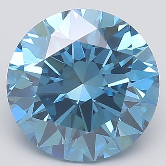 2.03 Ct. Fancy Vivid Blue Round Lab Grown Diamond