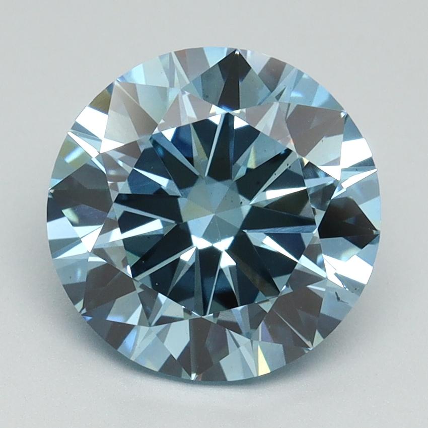 3.01 Ct. Fancy Vivid Blue Round Lab Grown Diamond