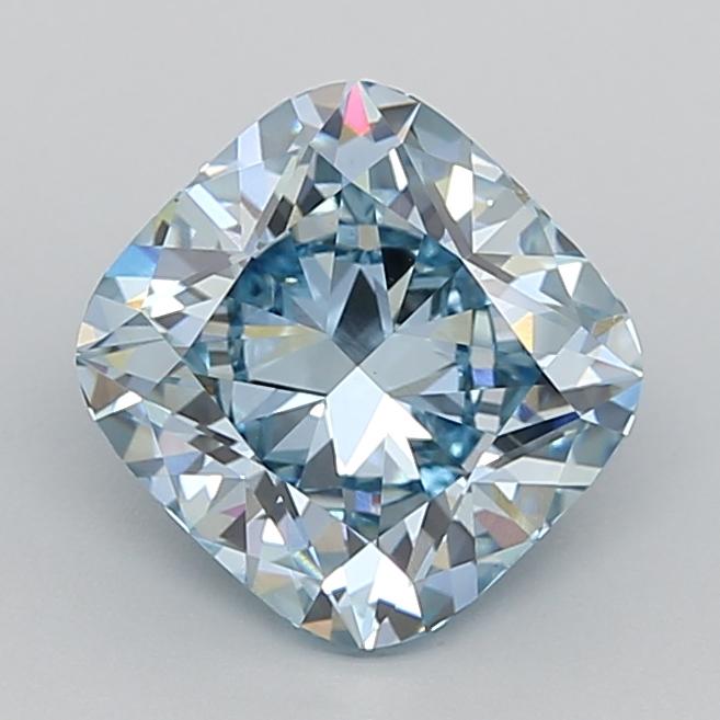 2.93 Ct. Fancy Intense  Blue Cushion Lab Grown Diamond