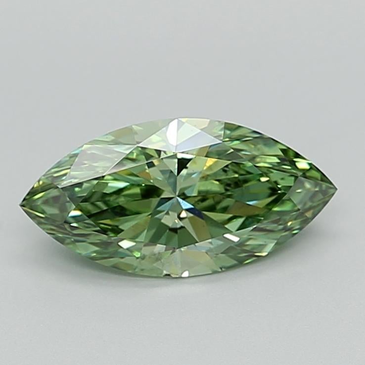 1.55 Ct. Fancy Vivid  Green Marquise Lab Grown Diamond