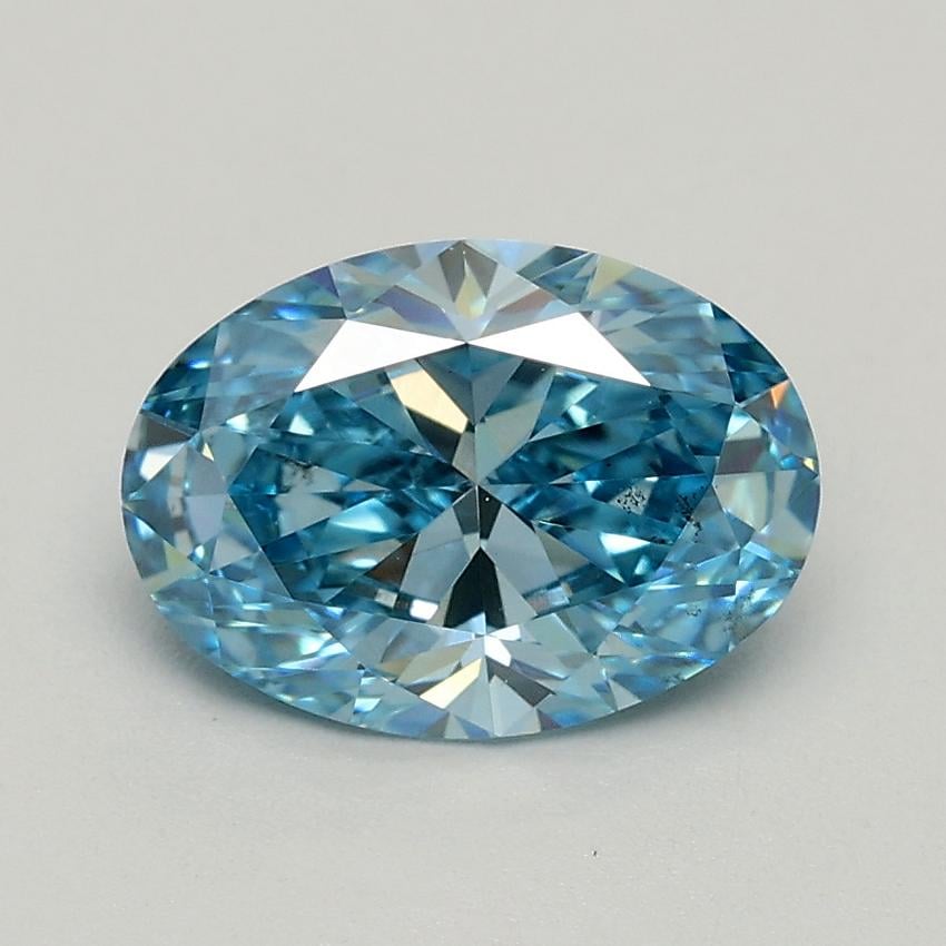 1.06 Ct. Fancy Vivid Blue Oval Lab Grown Diamond