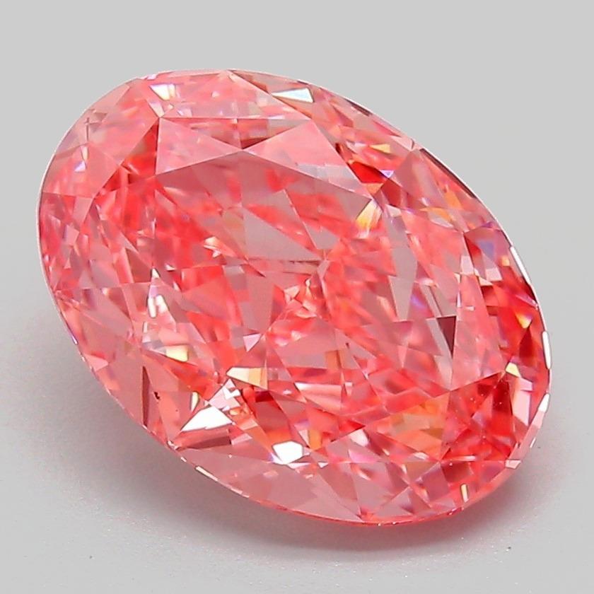 3.17 Ct. Fancy Vivid Pink Oval Lab Grown Diamond